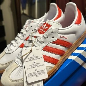 NWT Adidas Samba OG - Red and White